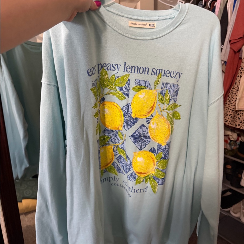 Simply Southern Light Blue Lemon Sweatshirt
